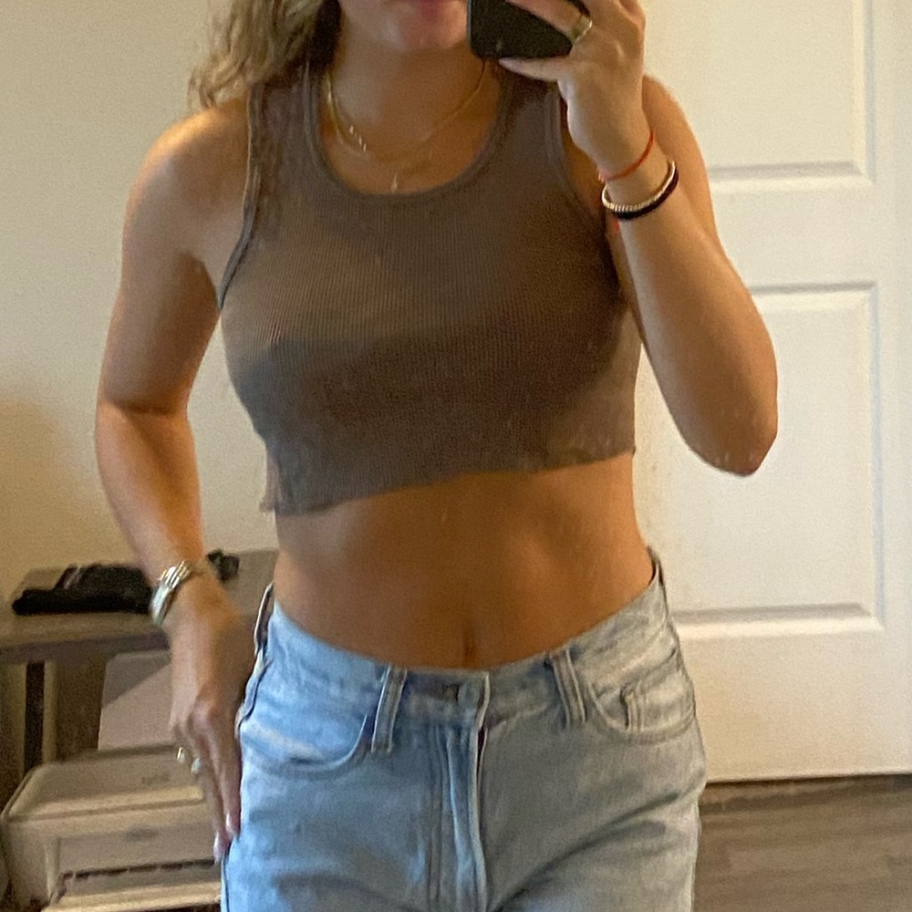 Cropped brown tank top from Brandy Melville